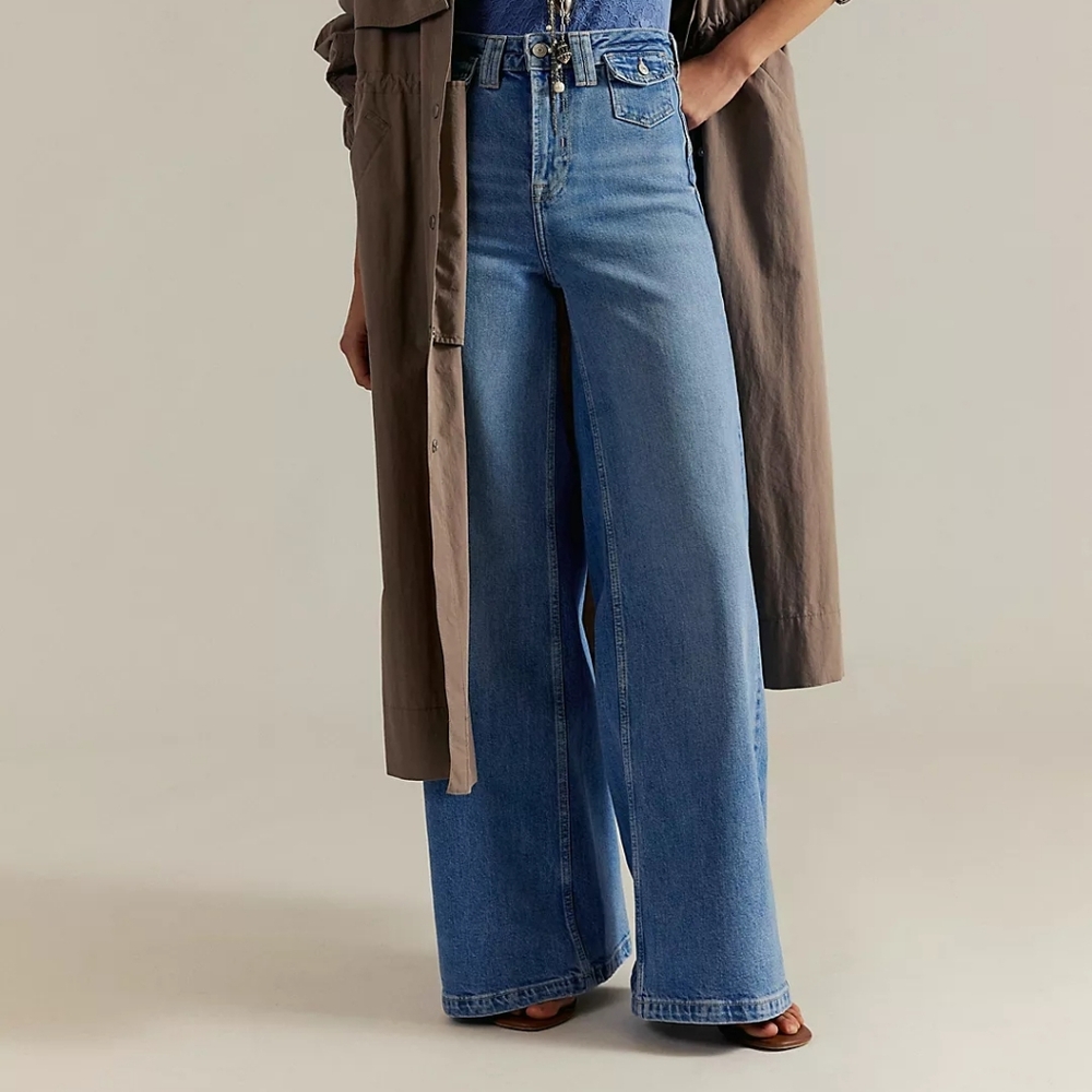 NWT We The Free Kellee High-Rise Palazzo Jeans Sz 31